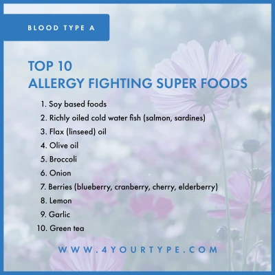 Blood Type A - Allergy Fighting Foods