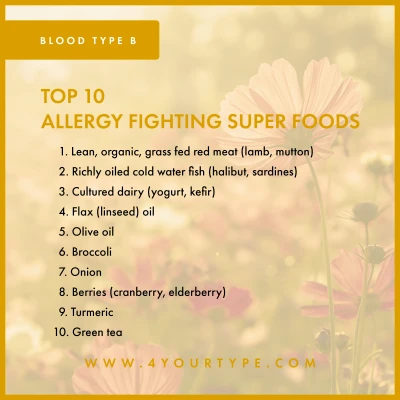 Blood Type B - Allergy Fighting Foods