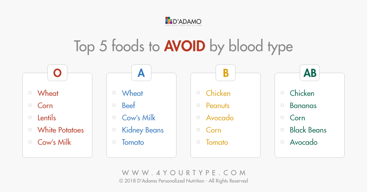 Type Ab Food Chart